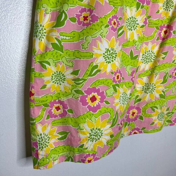 Lilly Pulitzer Women's Size 4 Strapless Dress Alligator Floral Print Pink Green - Picture 7 of 12
